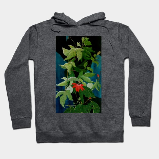 Printable Passion Fruit Vine - from my original acrylic painting Hoodie by GarryGreenwood